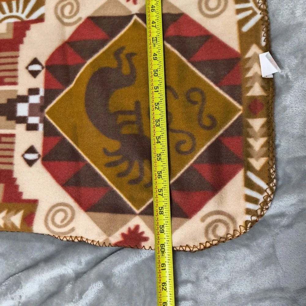 Canyon Sky Southwest Throw Blanket  48x60 Gecko Kokopelli Fleece‎ Southwest New